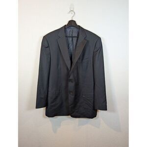 Ermenegildo Zegna Blazer Sport Jacket Men's Size 44 100% Wool Blue Made In Italy